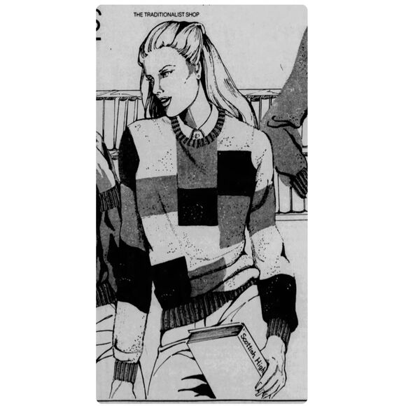 70s patchwork shetland wool M unisex vintage Jack Henry sweater grandpa preppy - Picture 6 of 9